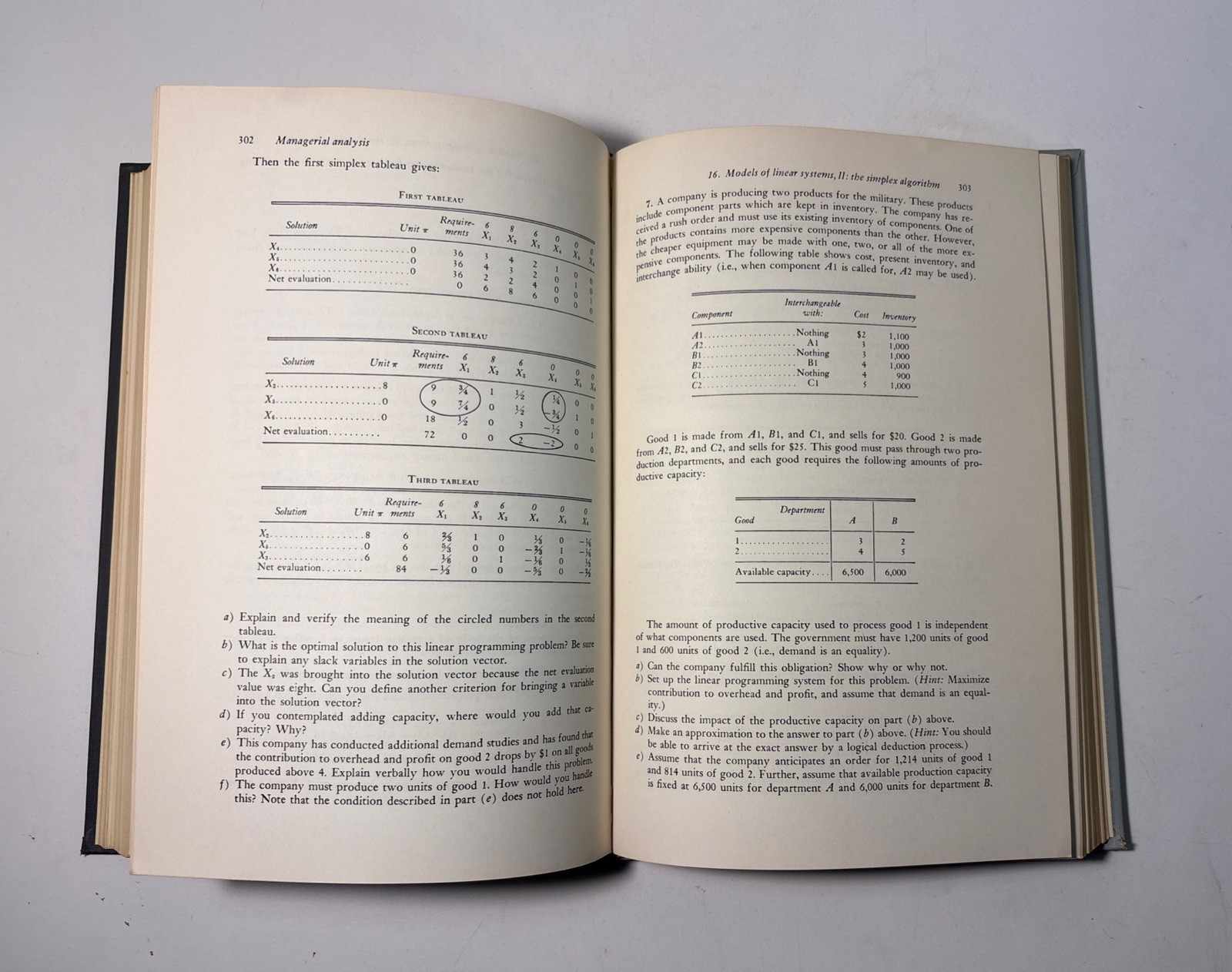 Managerial Analysis by Robert E Schellenberger, 1969 First Edition Hardcover