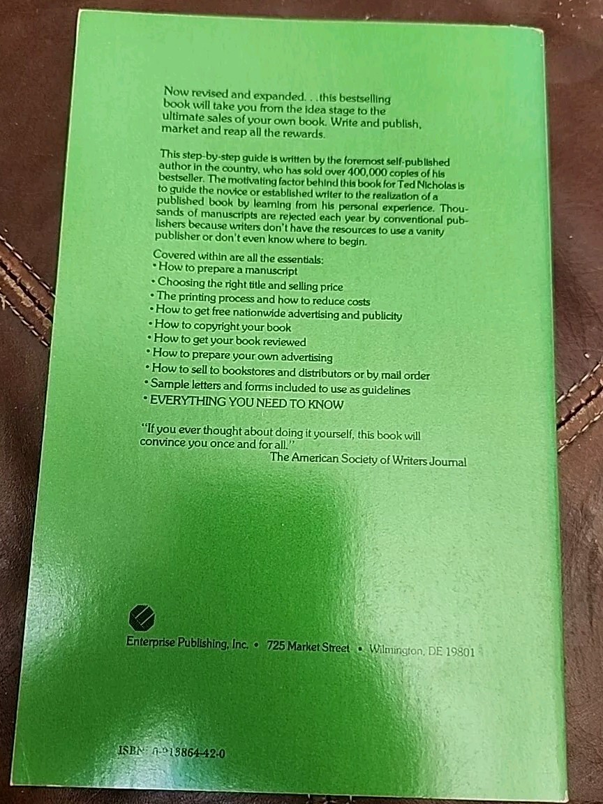 How to Self-Publish Your Own Book and – Paperback, by Nicholas Ted