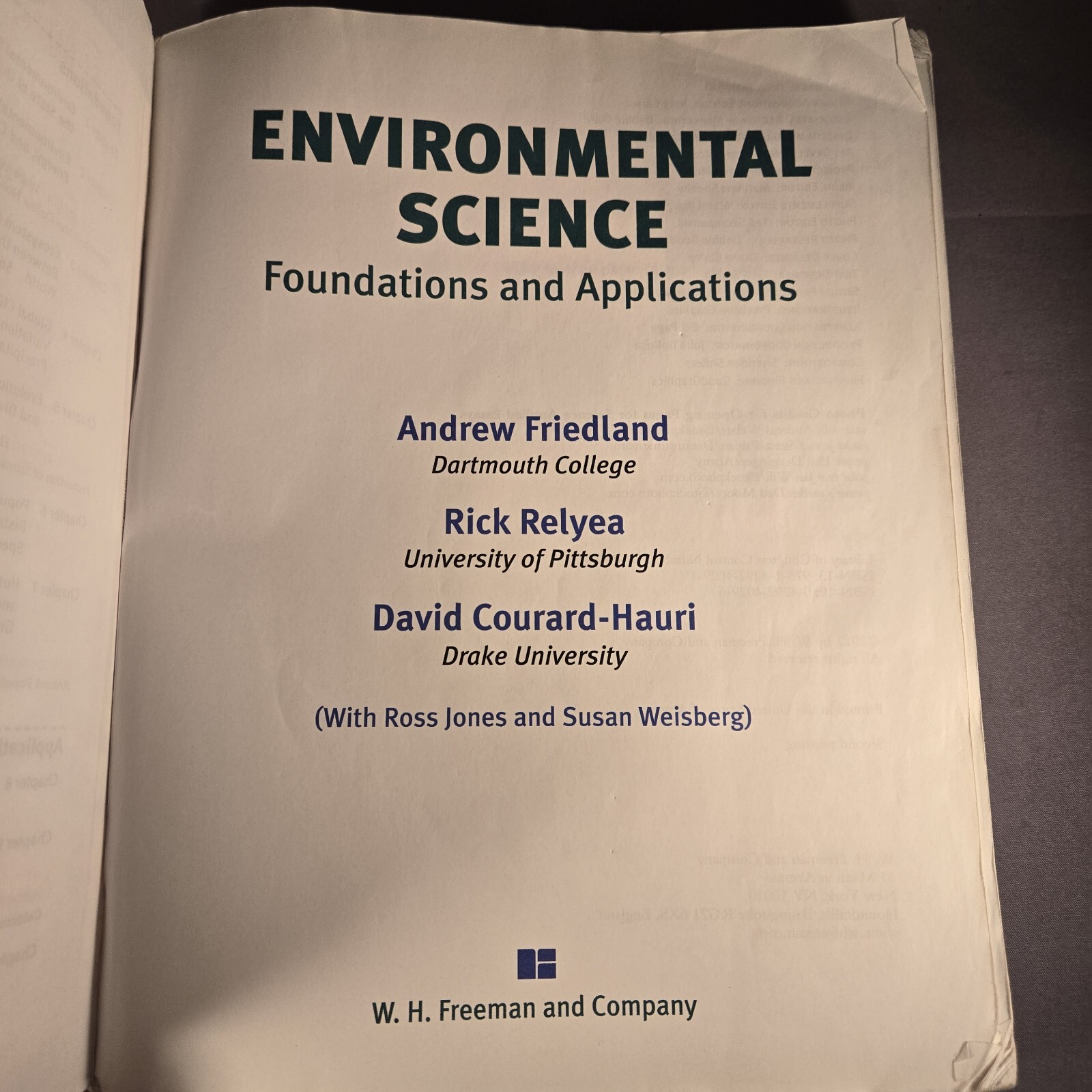Environmental Science: Foundations and Applications by Rick Relyea, Andrew…