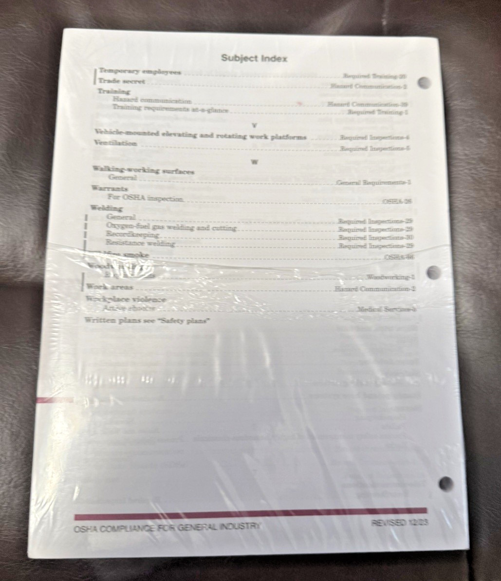 OSHA General industry Compliance Manual JUNE 2024 Binder J.J. Keller unopened