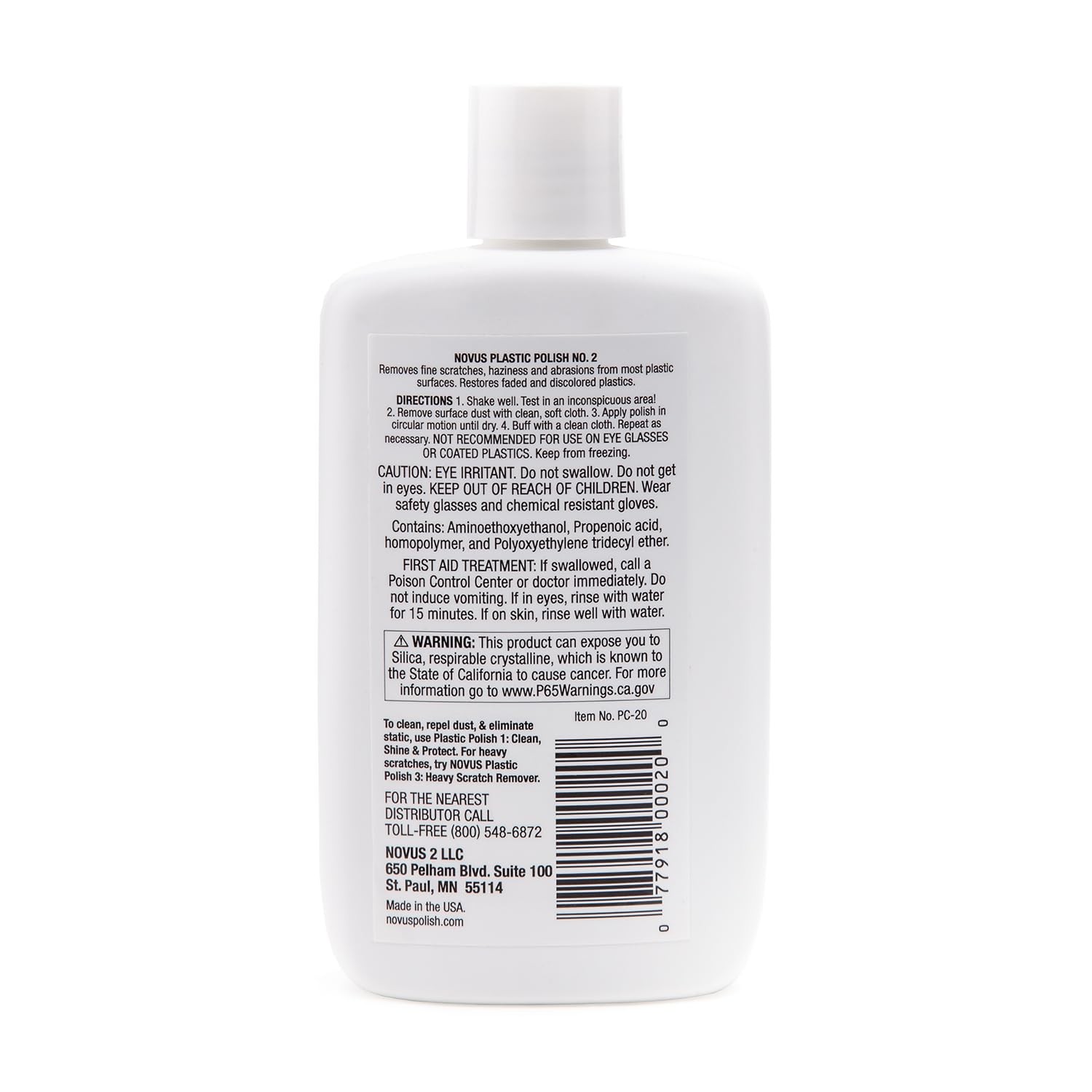 Fine Scratch Remover #2 – 8oz Bottle for Plastic, Acrylic, Glass Surfaces