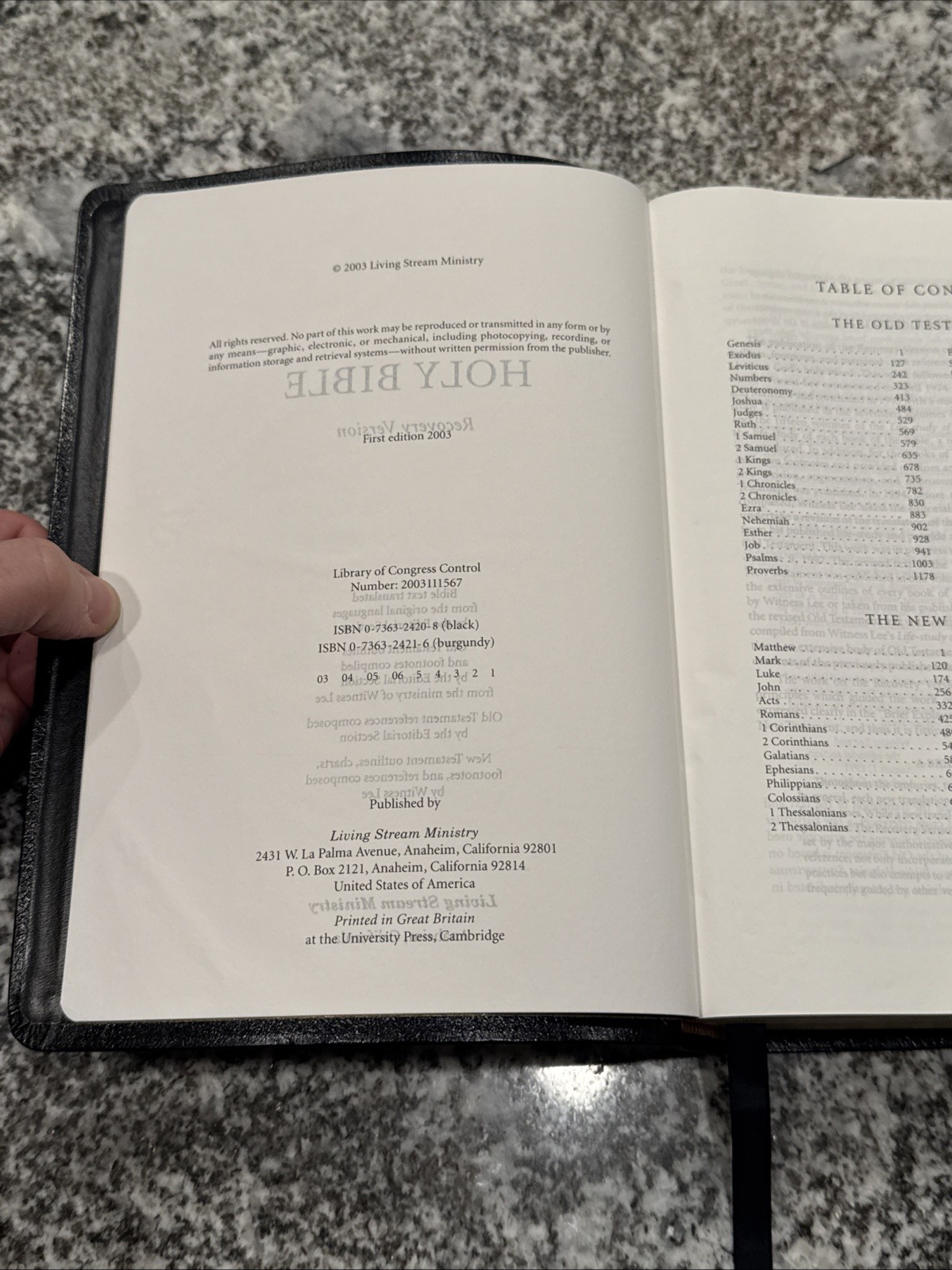 Holy Bible Recovery Version Bonded Leather Black 2003 Reference Notes LSM