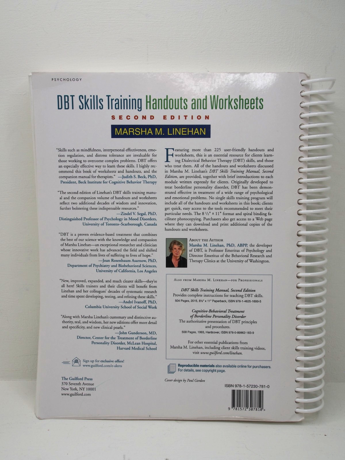 DBT Skills Training: Handouts and Worksheets. 2nd Edition. Linehan. Spiral