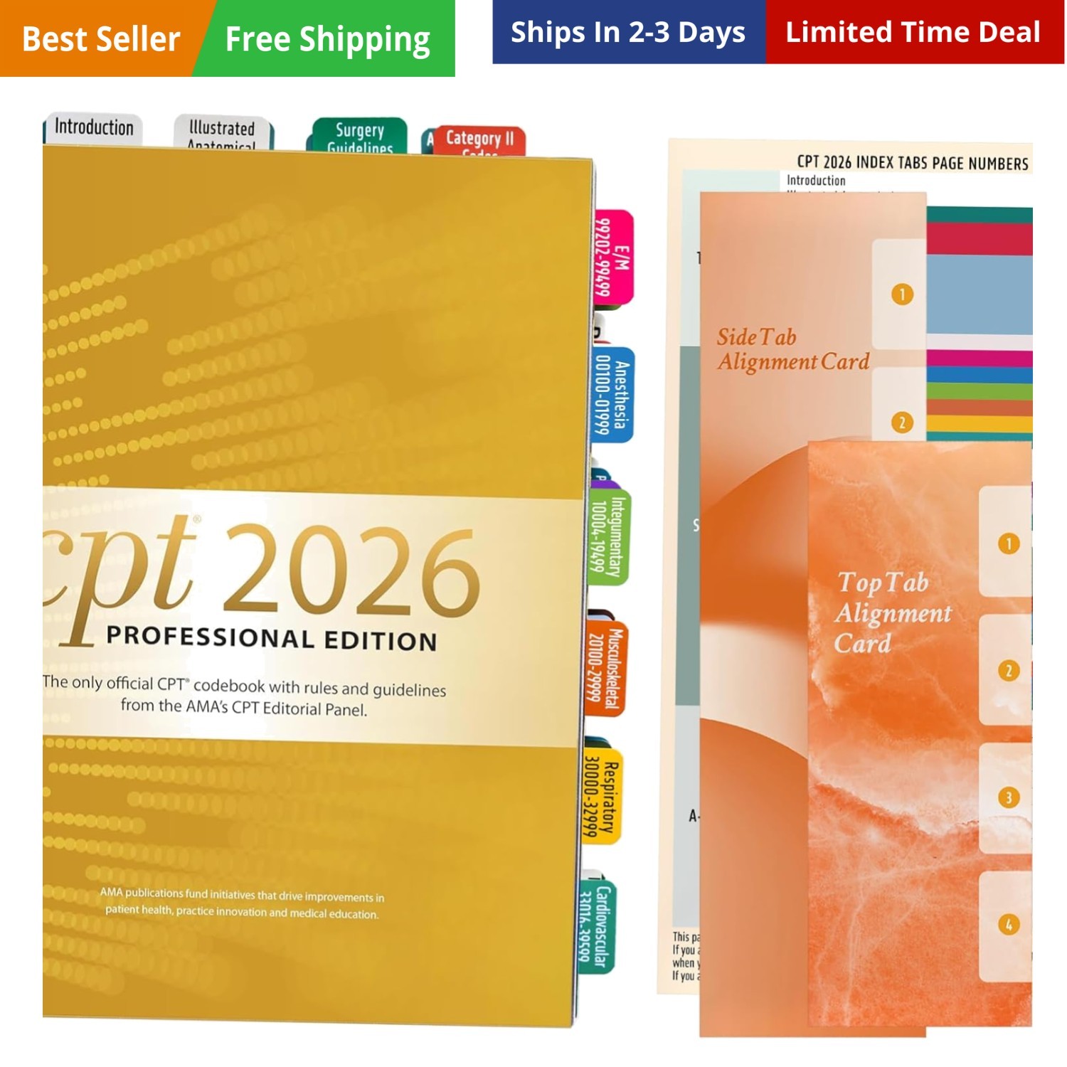 CPT 2026 Code Book Index Tabs – for AMA Version CPT 2026 Professional Edition…