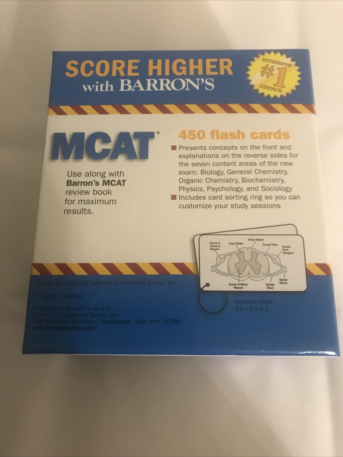 Barron’s Test Prep Ser.: MCAT Flash Cards by Jay B. Cutts (2015, Cards,Flash…