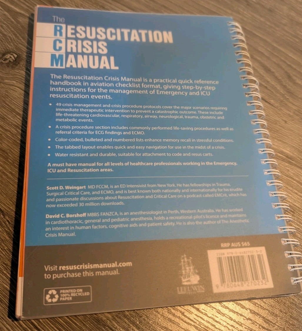 Resuscitation Crisis Manual Ed. 1.0 by Scott Weingart; D.Borshoff 2018
