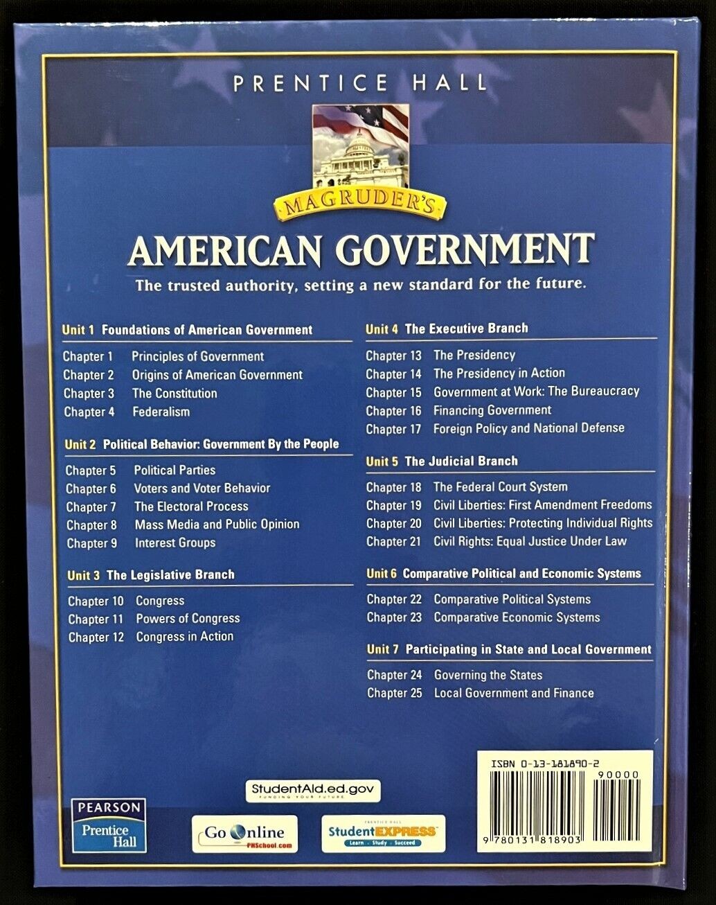 MAGRUDER’S AMERICAN GOVERNMENT – Student Textbook – By McClenaghan (2007)