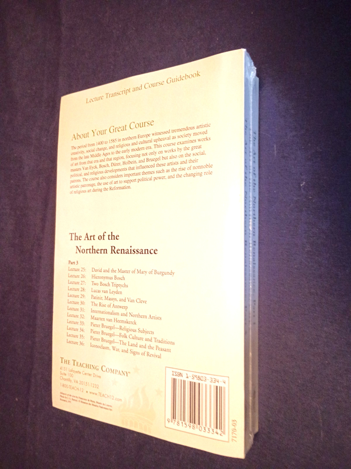 Great Courses TRANSCRIPTS : THE ART OF THE NORTHERN RENAISSANCE sealed
