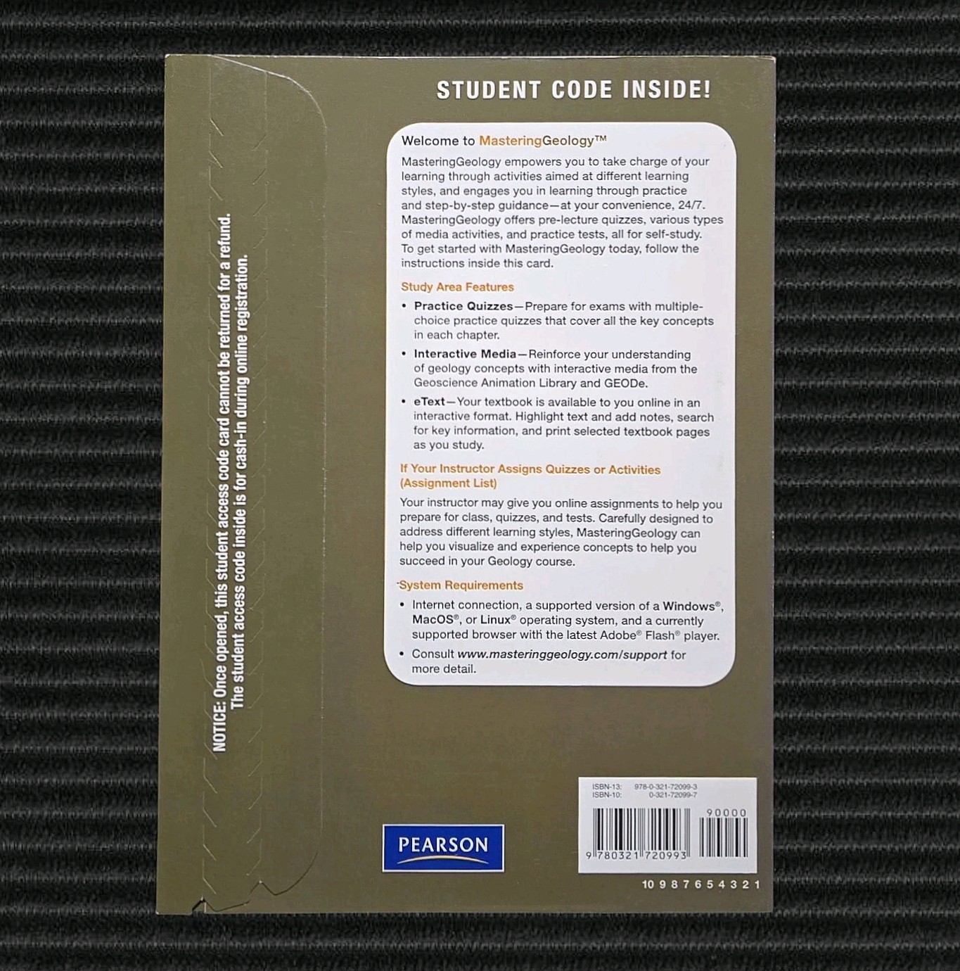 Mastering Geology 10th Ed Intro to Physical Geo Access Code – Pearson New/Sealed