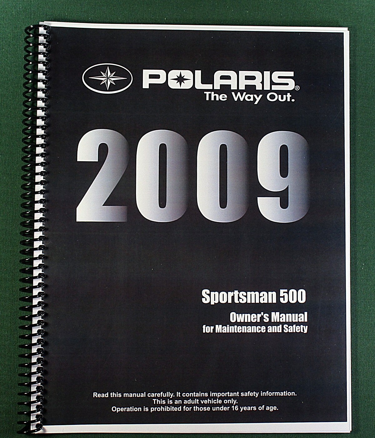 2009 Polaris Sportsman 500 ATV Owner’s Manual: 132 Pages & Clear Covers!