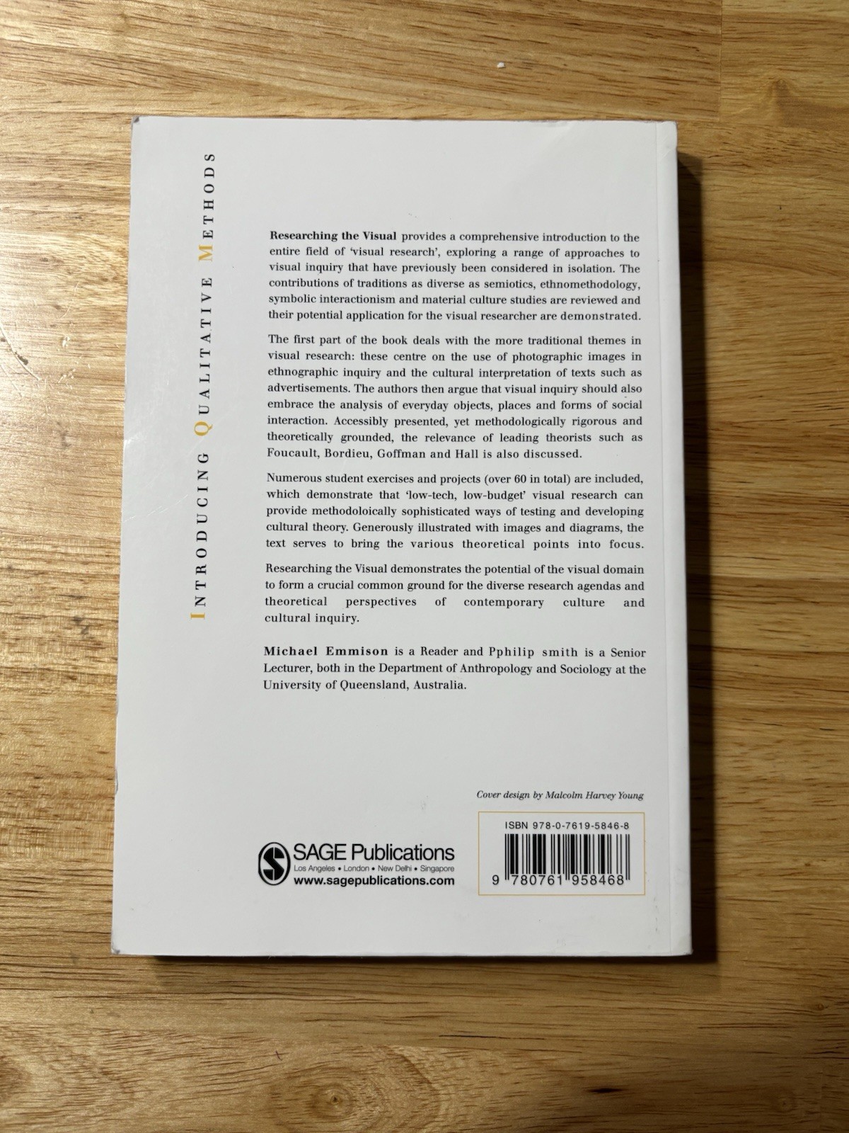 Researching the Visual: Introducing Qualitative Methods, 1st edition Paperback ￼