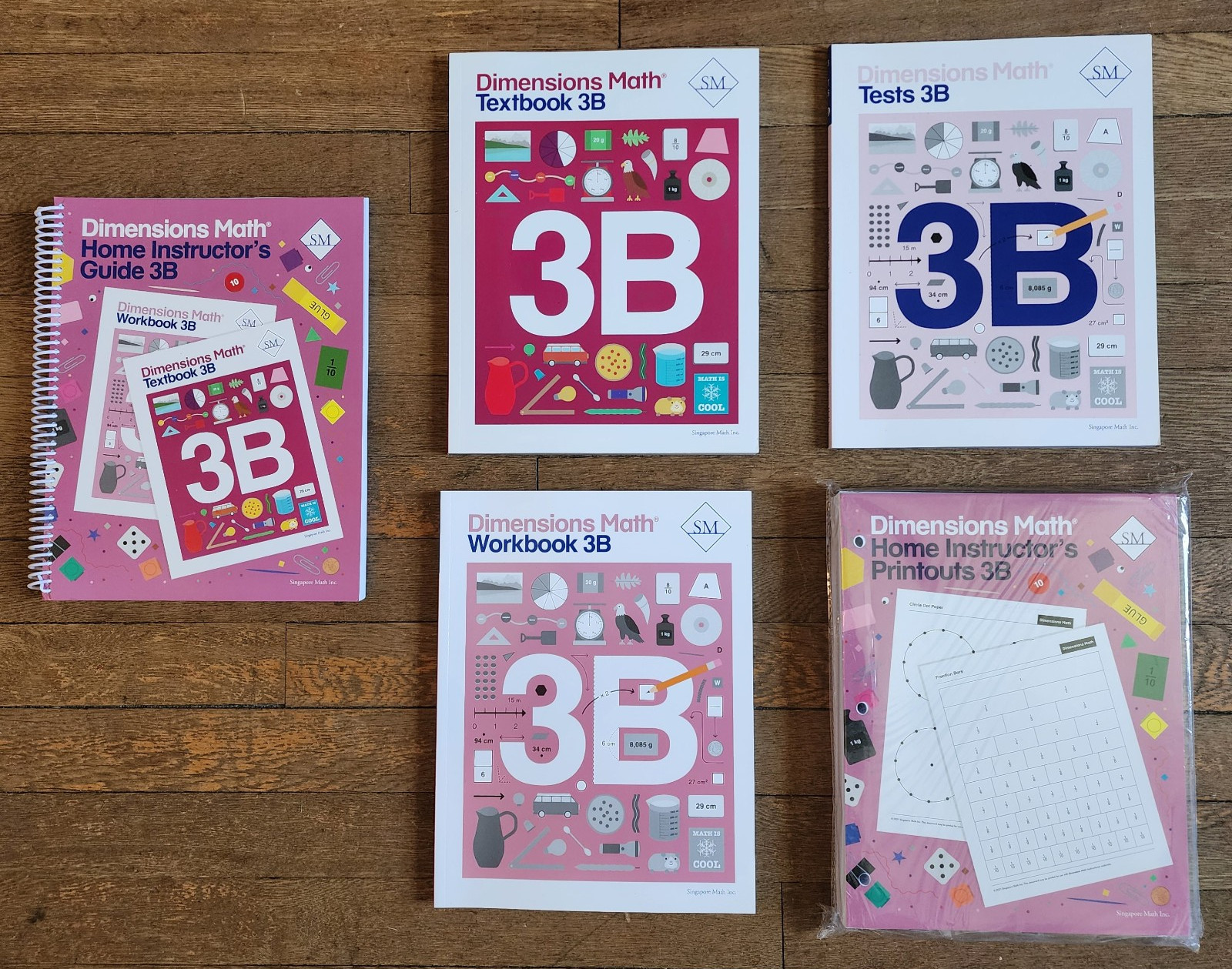 DIMENSIONS MATH 3B WITH TEACHERS GUIDE, TEXTBOOK, WORKBOOK, TEST, PRINTOUTS