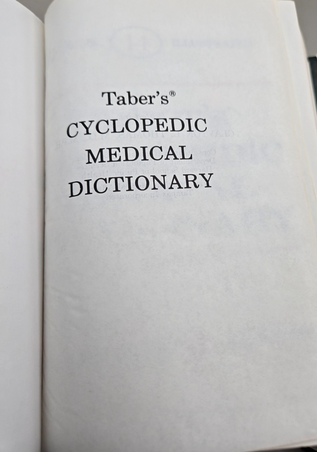 Taber’s Cyclopedic Medical Dictionary – Edition 14 (1981, Hardcover) Like New