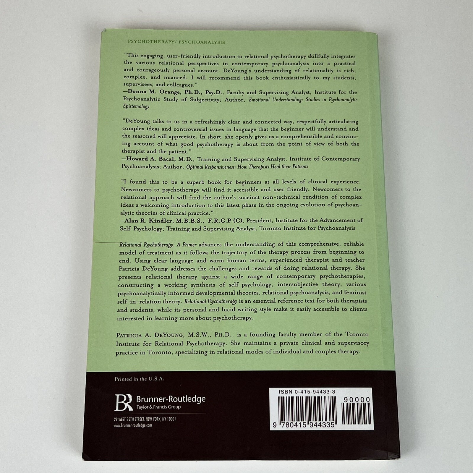 Relational Psychotherapy: A Primer – Patricia A. DeYoung 2003