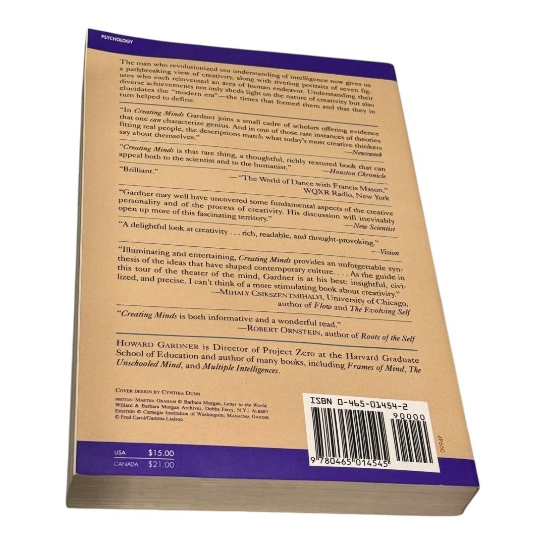 Creating Minds by Howard Gardner Psychology Creativity Trade Paperback Book