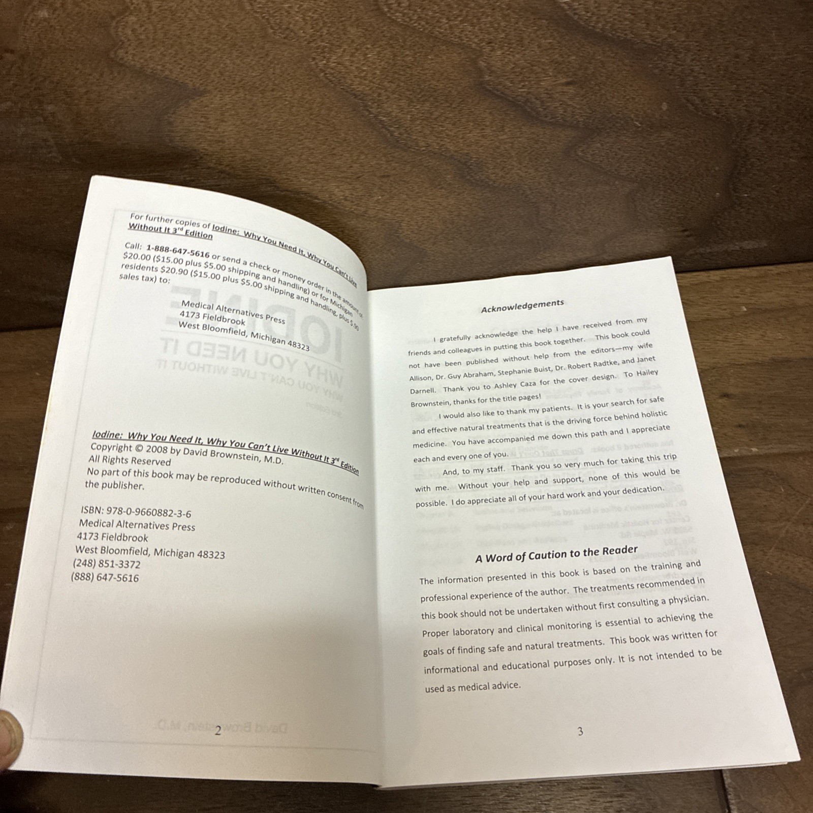 Iodine Why You Need It, Why You Can’t Live Without It David Brownstein 3rd Ed