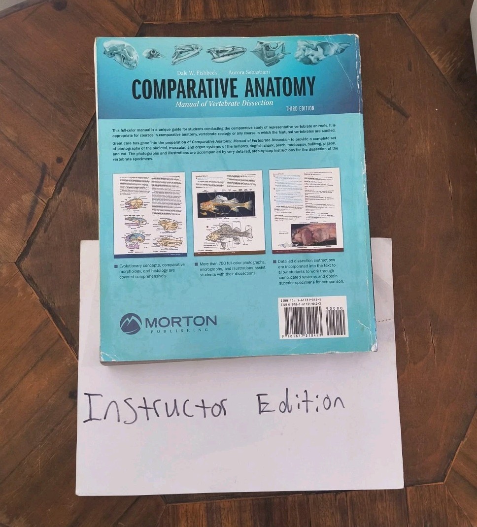 Instructor Edition: Comparative Anatomy : Manual of Vertebrate Dissection