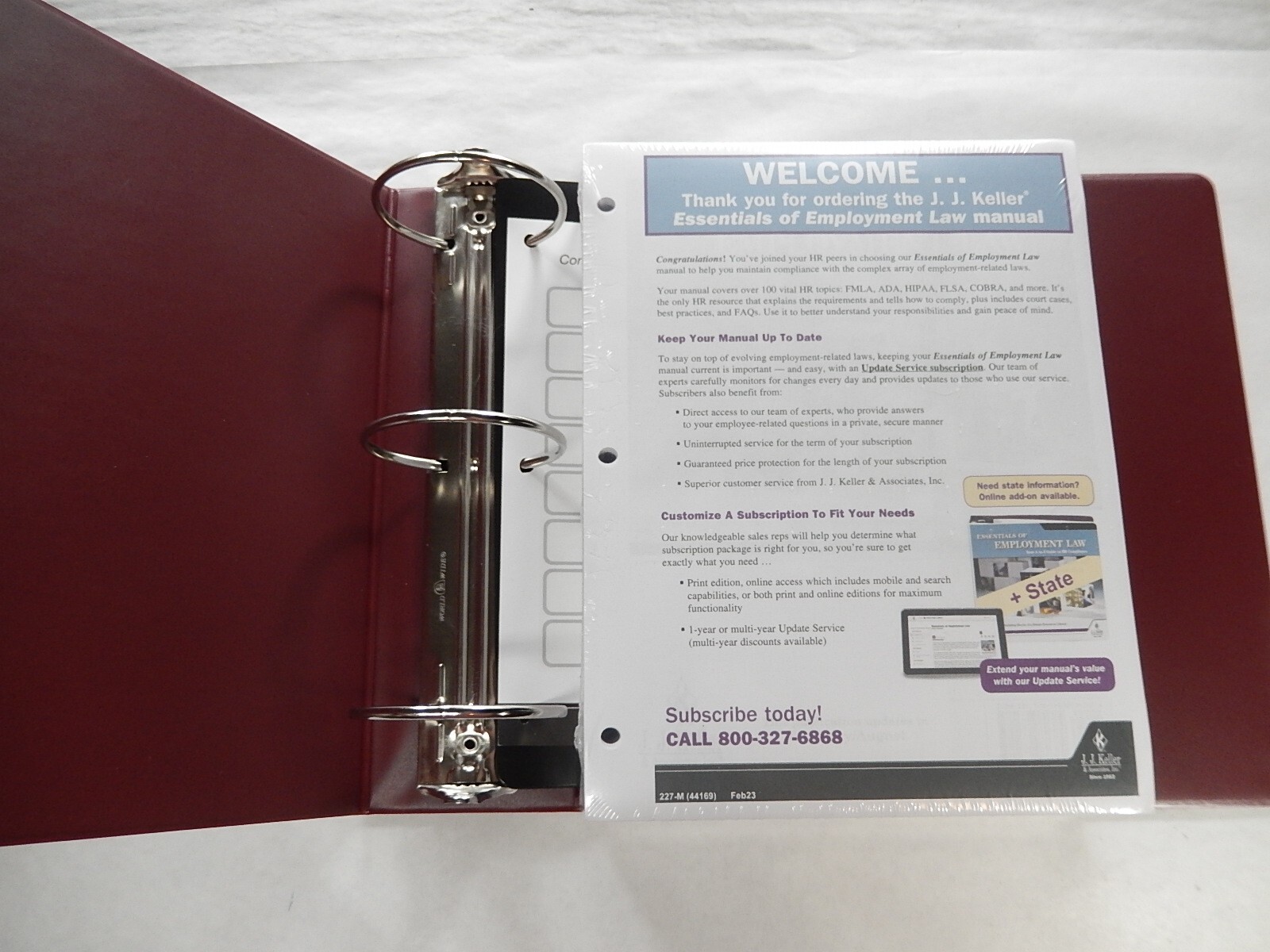 Essentials of Employment Law, J.J.Keller, Feb 2023, 227-M (44169), 3-ring binder
