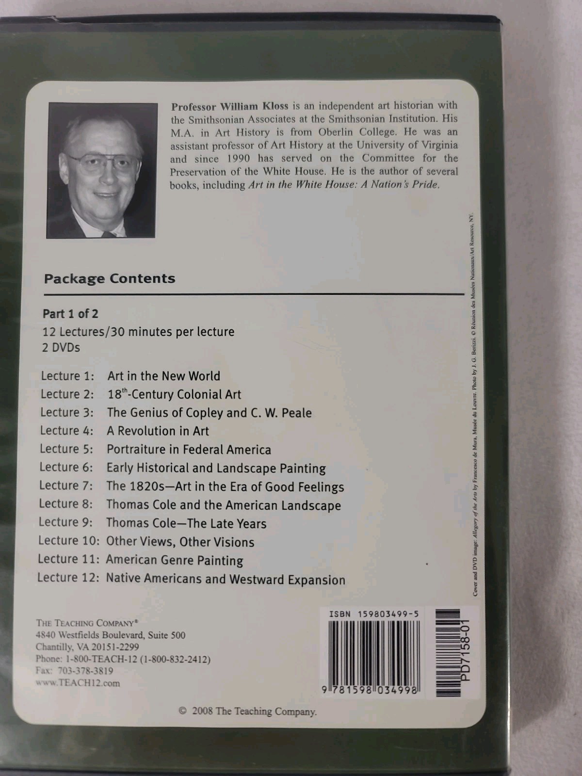 The Great Courses: Masterworks of American Art – Pts 1 & 2 -William Kloss -FR SH