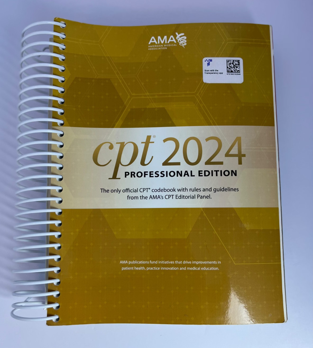 CPT Professional Edition 2024 Codebook From American Medical Association Spiral