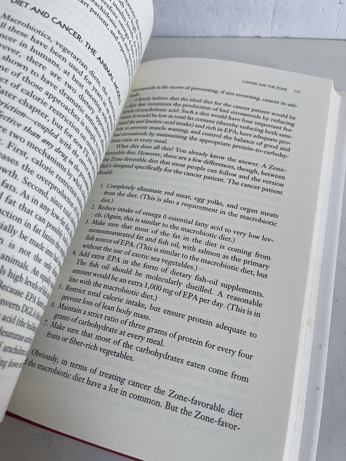 The Zone: Revolutionary Life Plan to Put Your Body FIRST EDITION HC/DJ 1995 VTG