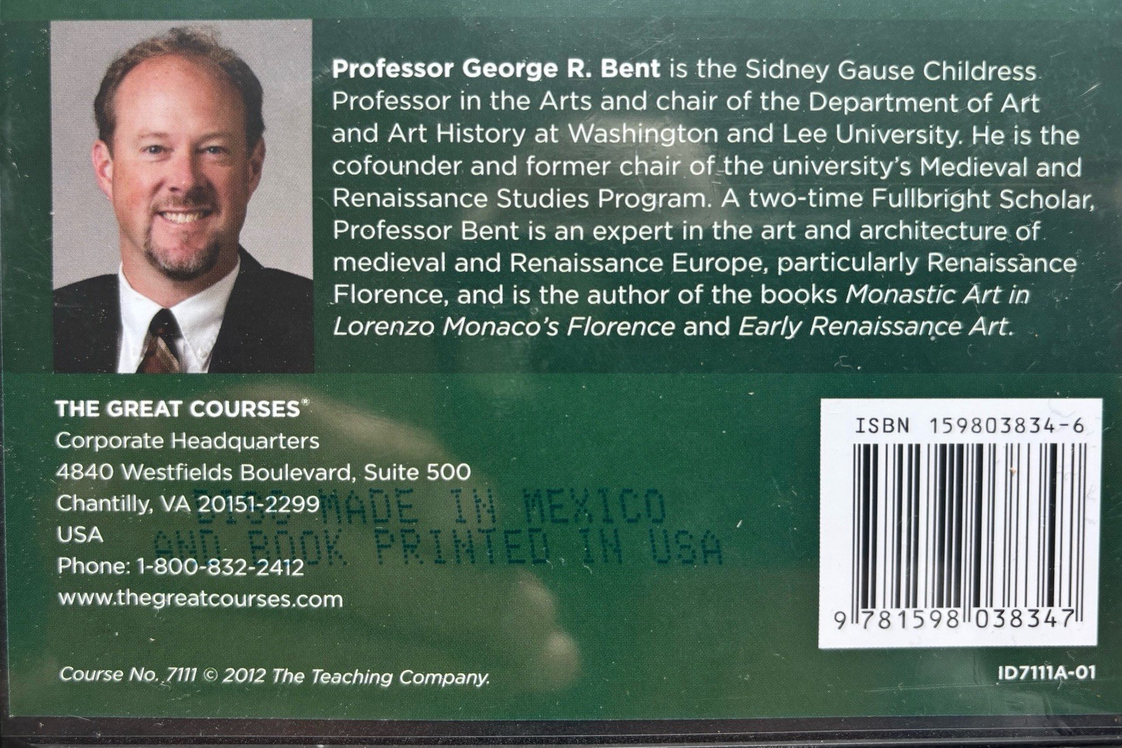 The Great Courses – Leonardo da Vinci & The Italian High Renaissance DVDs/Book