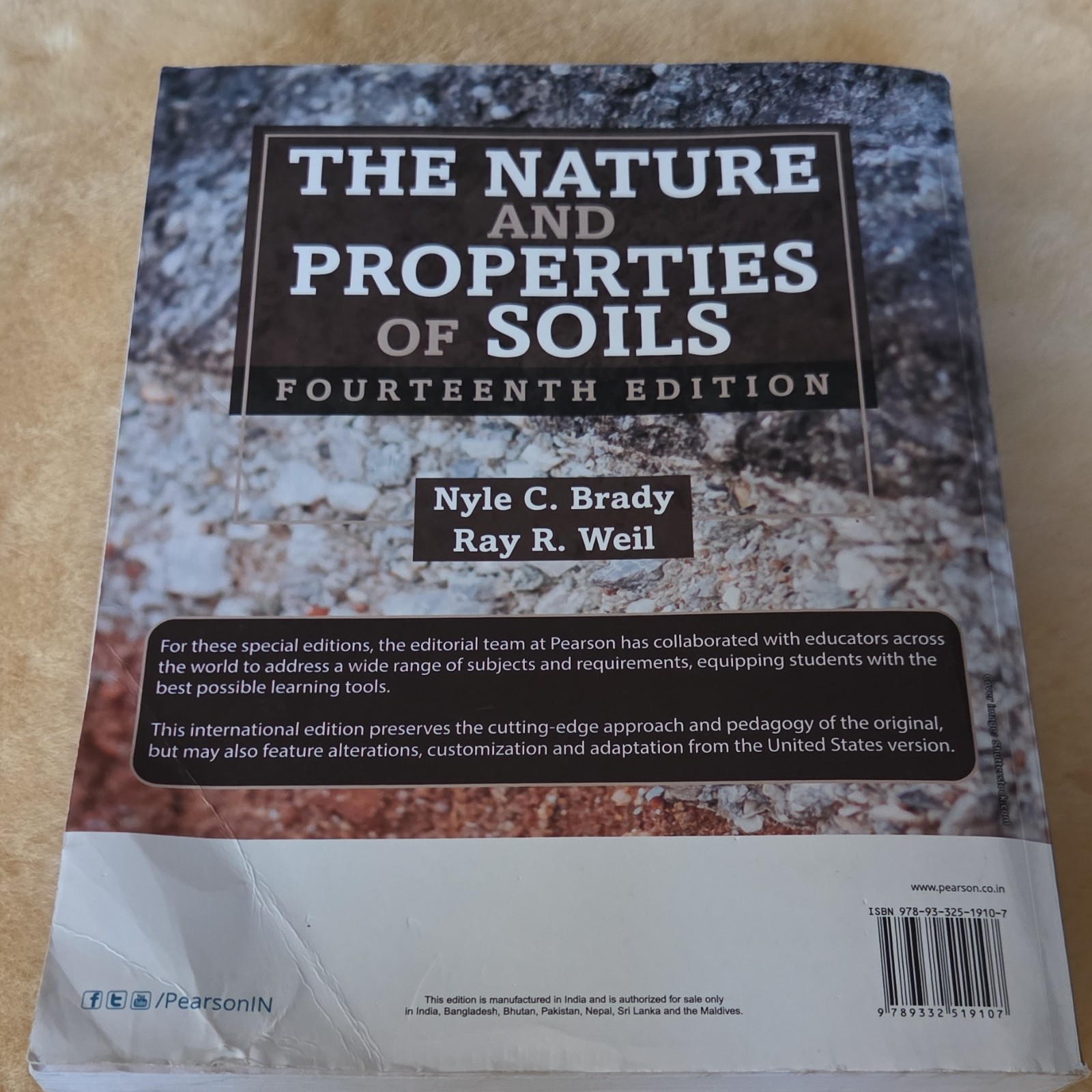 The Nature and Properties of Soils 14th Ed Brady Weil Pearson Paperback