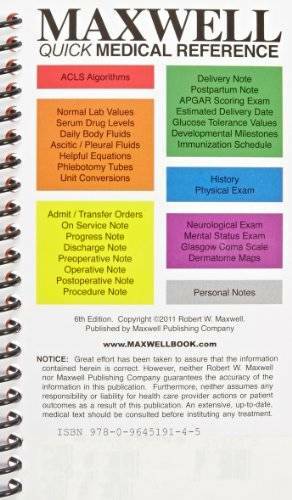 Maxwell Quick Medical Reference – Spiral-bound By Maxwell, Robert W. – GOOD