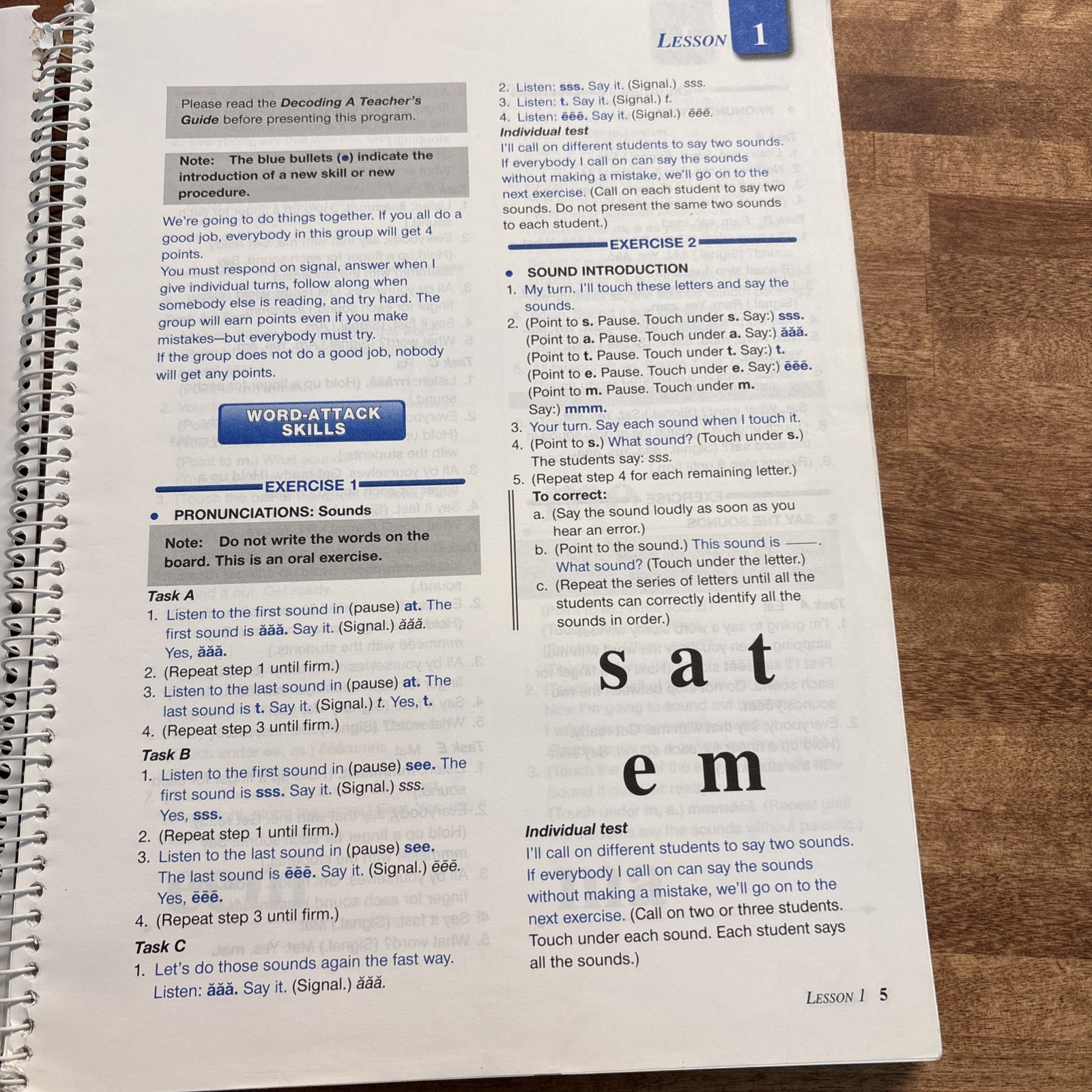 Word-Attack Basics: – SRA Corrective Reading by Engelmann Teacher Decode A
