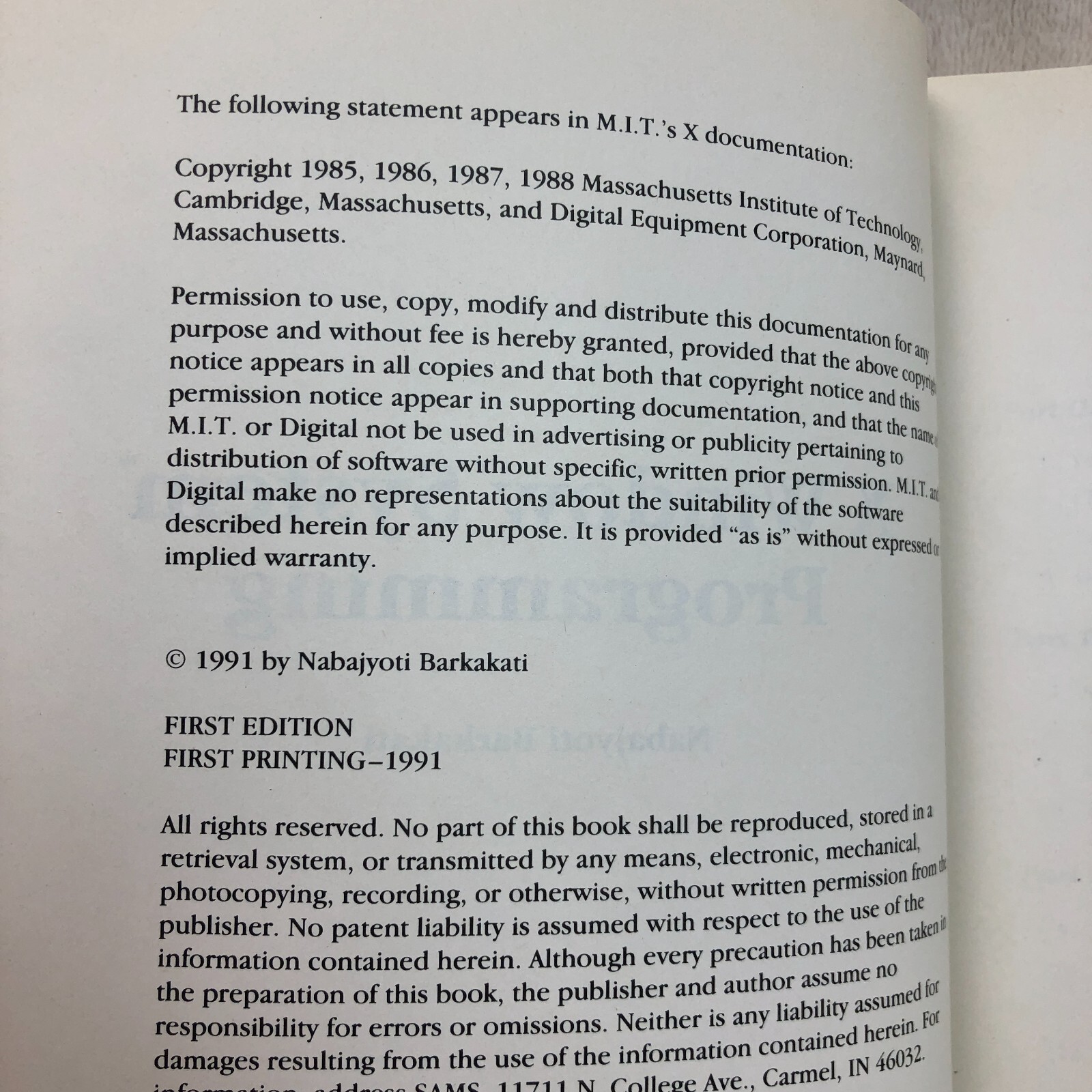 X Window System Programming by Nabajyoti Barkakati Paperback Book