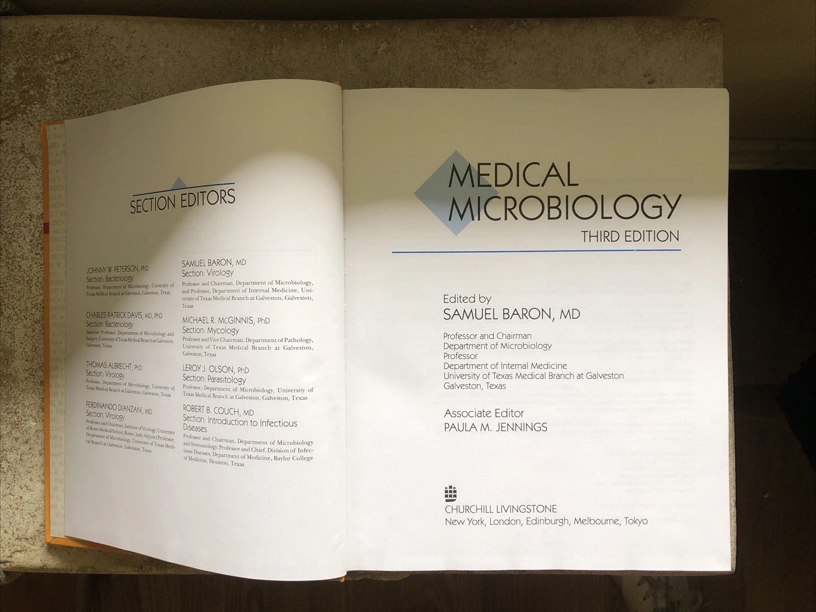 Medical Microbiology Textbook University Samuel Baron 3rd Edition 1991 Hardcover