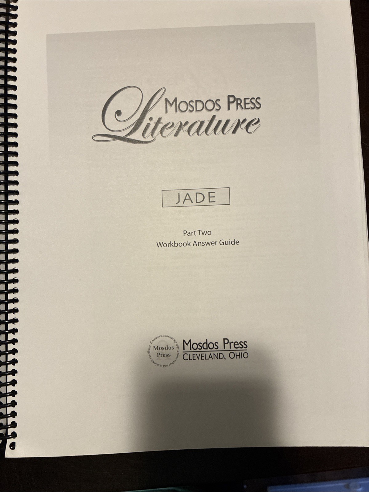 Mosdos Literature Teacher’s Edition – Jade, 7th Grade Curriculum – Two Volumes