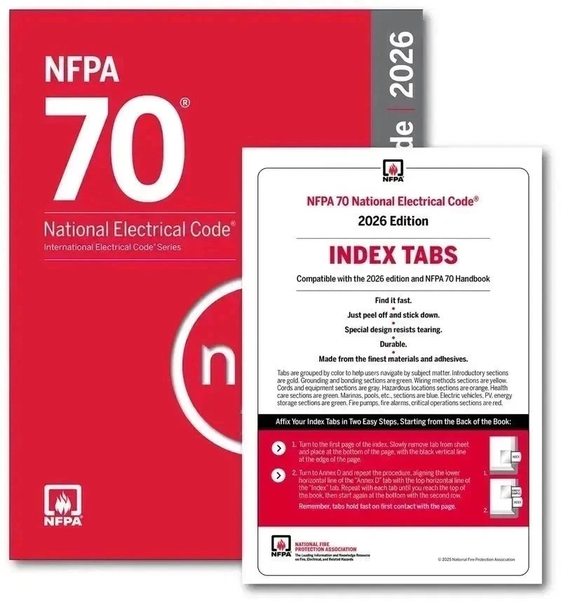 NFPA 70 National Electrical Code 2026 Edition Fire Protection PB index freeship