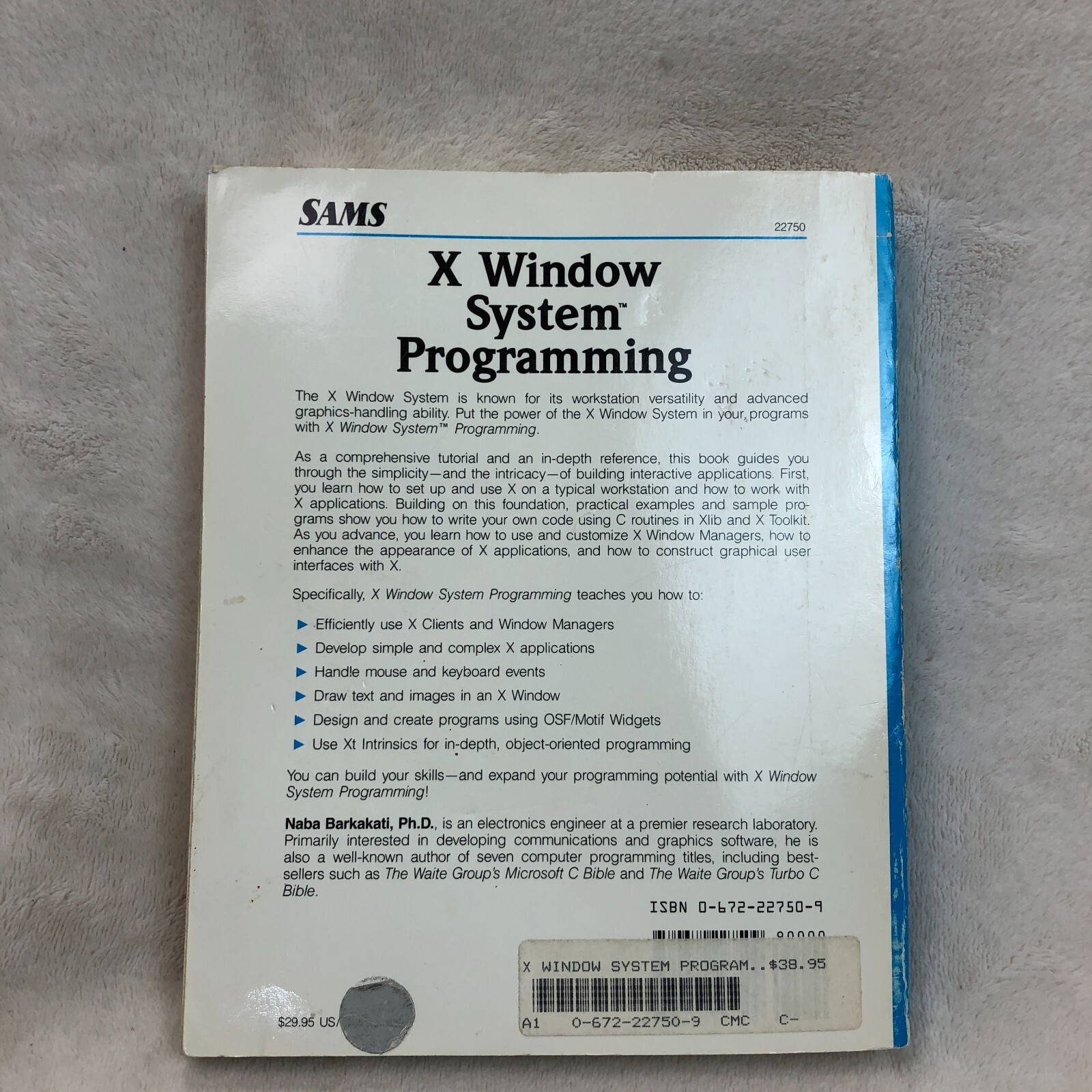 X Window System Programming by Nabajyoti Barkakati Paperback Book