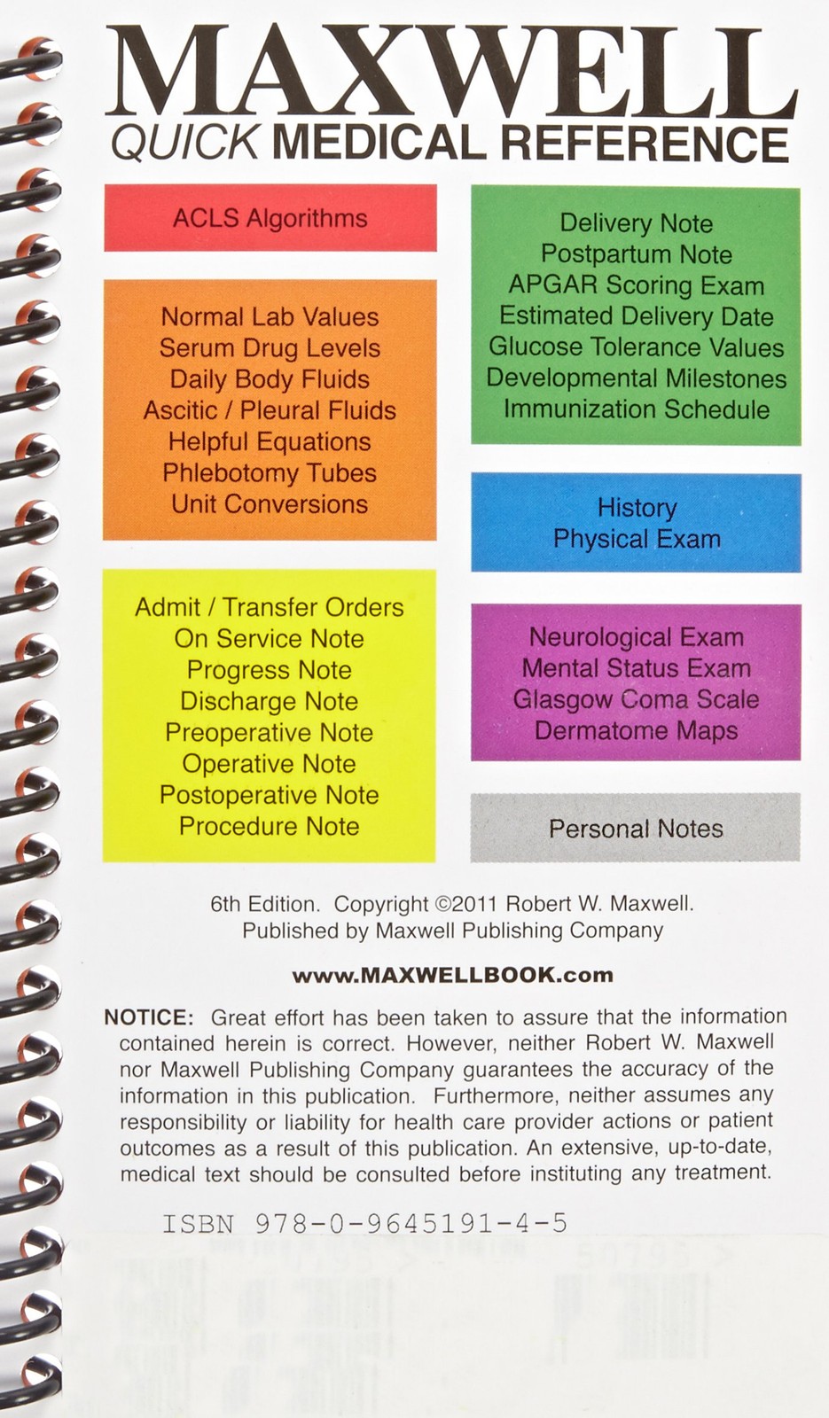 Maxwell Quick Medical Reference