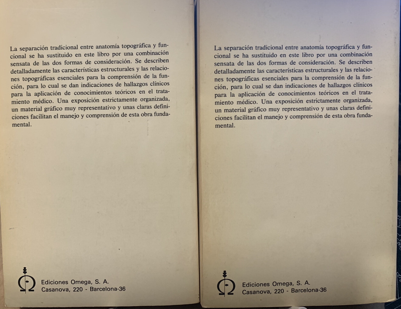Manual De Anatomia Humana Tomo I Y II – Frick, Leonhardt & Stark 1981 Paperbacks