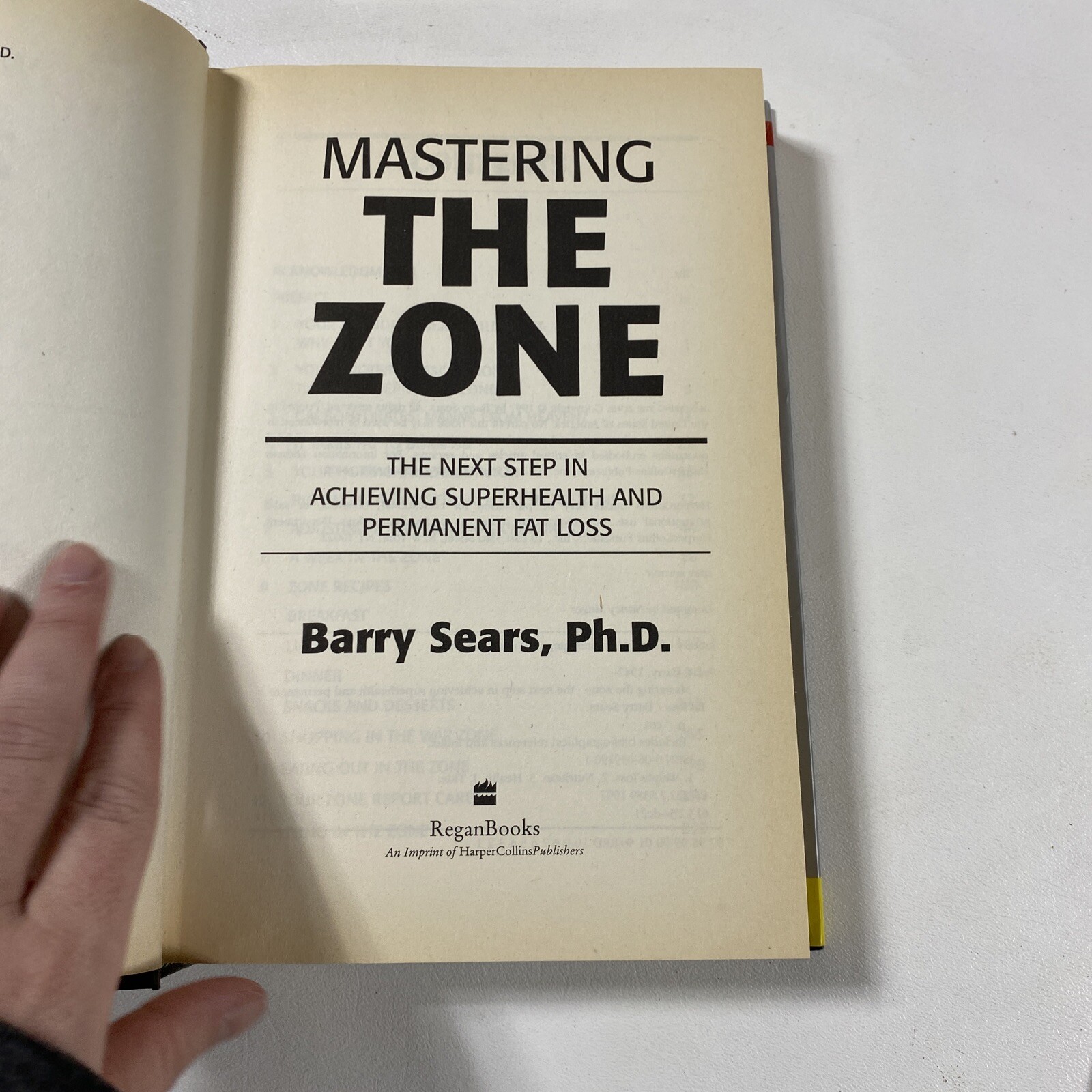 Mastering The Zone – Barry Sears (Dust Jacket, 1997, 1st Edition)