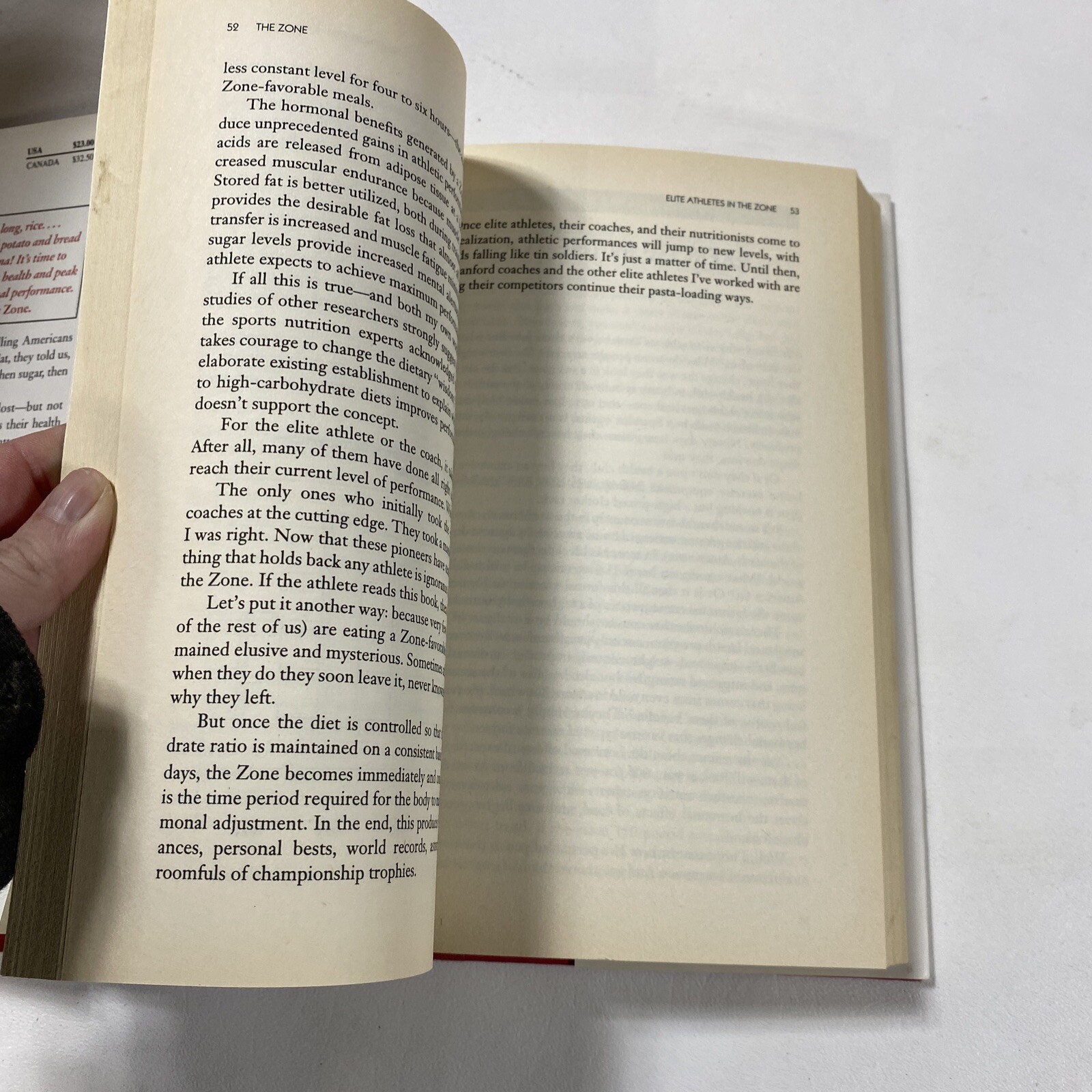 The Zone : A Dietary Road Map – Barry Sears (Dust Jacket, 1995, 1st Edition)
