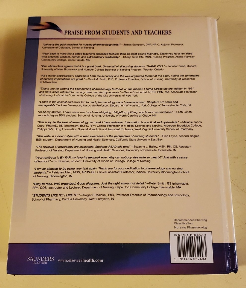 Medical Books Pharmacology for Nursing Care by Richard A. Lehne