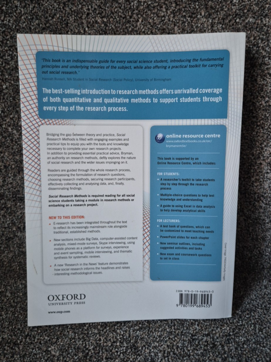 Social Research Methods by Alan Bryman 5th Edition Book