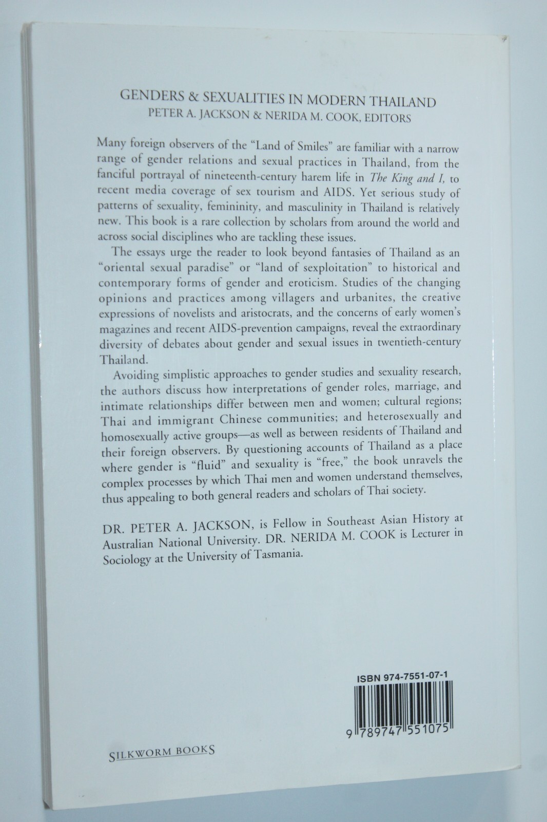 Genders and Sexualities in Modern Thailand by Nerida Cook & Peter Jackson (2000)