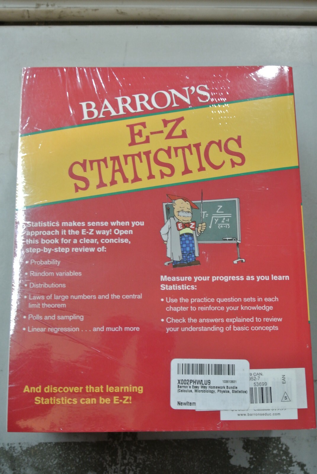 Barron’s Easy Way Homework Bundle: Calculus, Microbiology, Physics, Statistics
