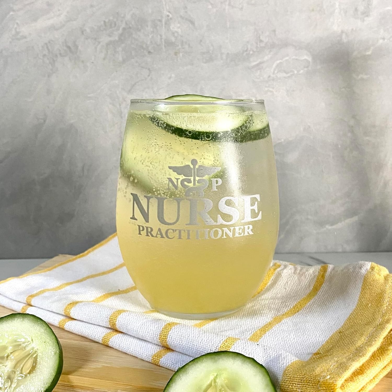 21 oz Stemless Wine Glass with Metallic Print – Perfect for Celebratory Sips
