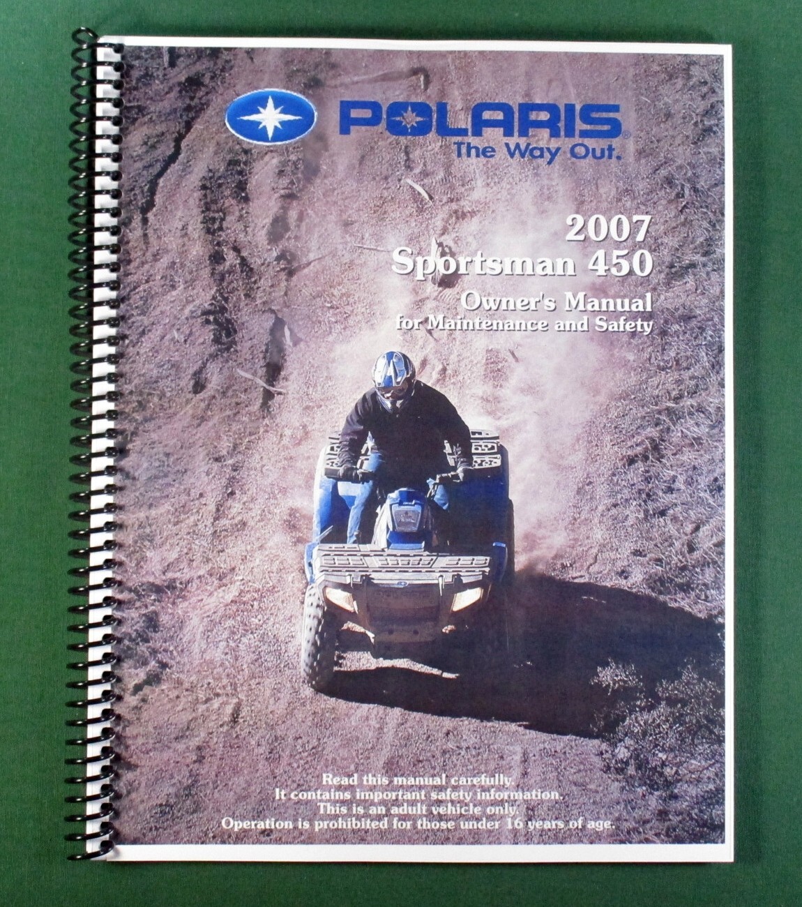 2007 Polaris Sportsman 450 ATV Owner’s Manual: 143 Pages & Protective Covers!