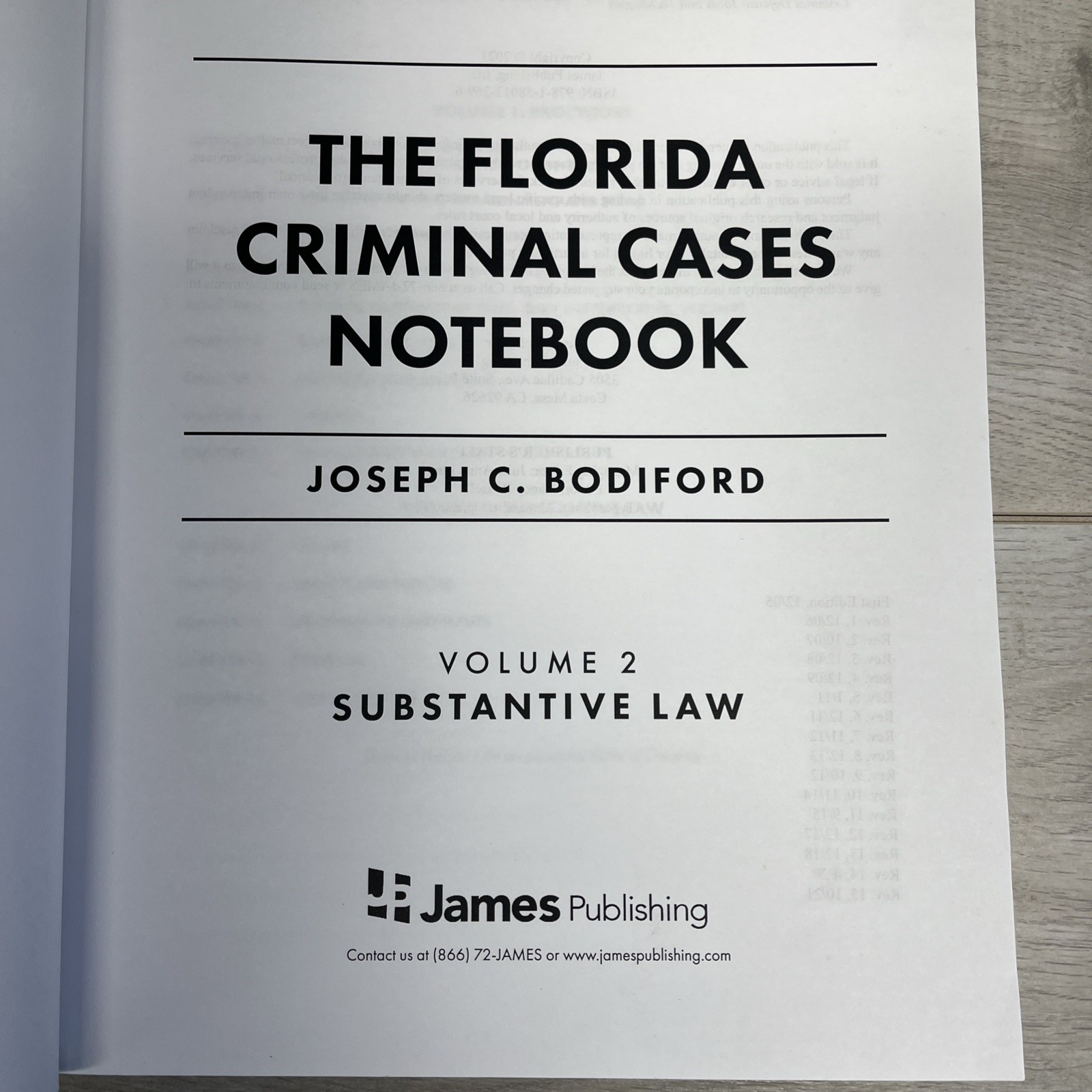 The Florida Criminal Cases Notebook 1-2 Revision 15 Bodiford 2021