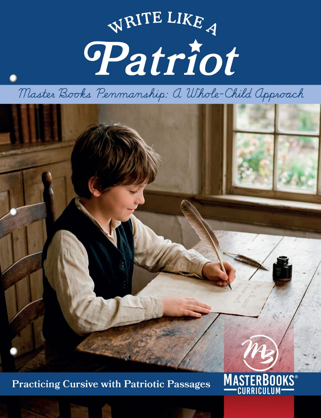 New WRITE LIKE A PATRIOT Master Books Penmanship Practicing Cursive Homeschool