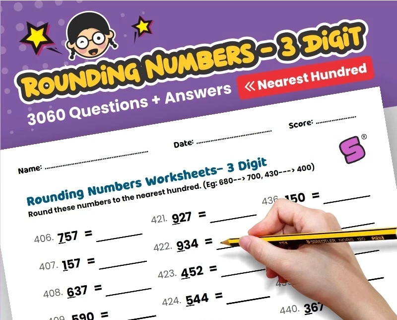 Rounding Numbers To The Nearest Hundred- 3060 Questions✔️