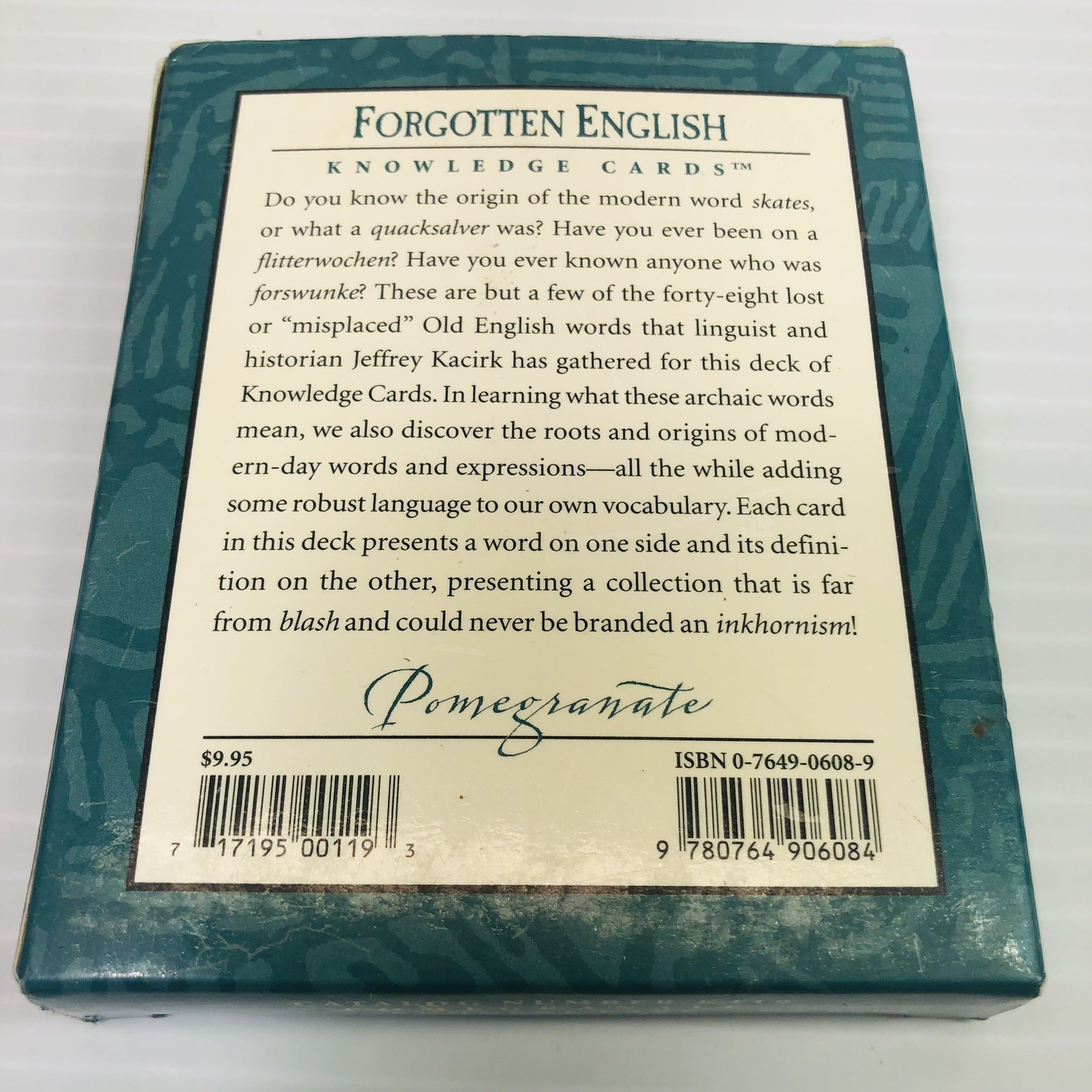 Forgotten English Educational Flash Card Deck Jeffrey Kacirk Pomegranate