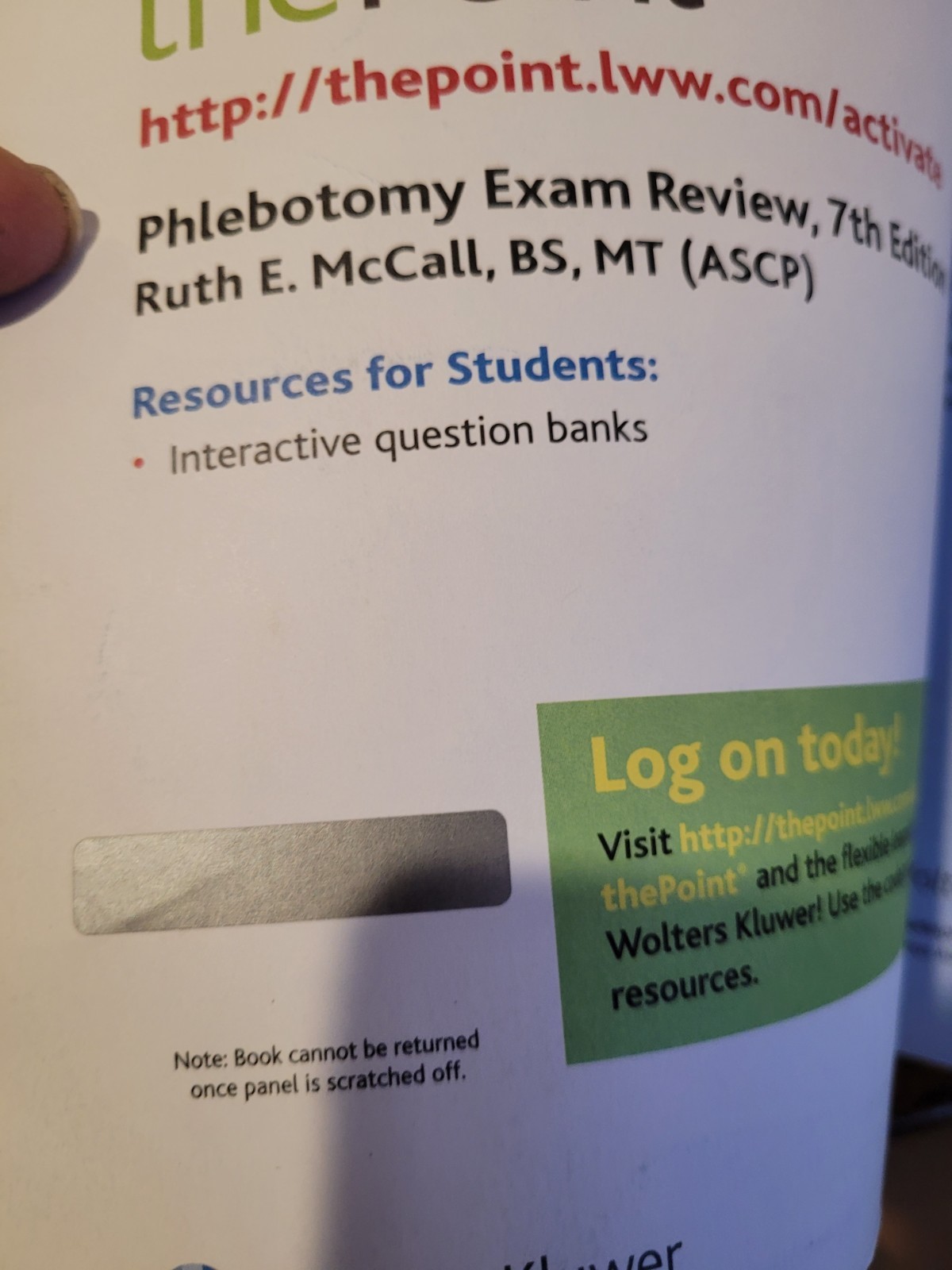 Phlebotomy Essentials Exam Review by Ruth E McCall: Very Good