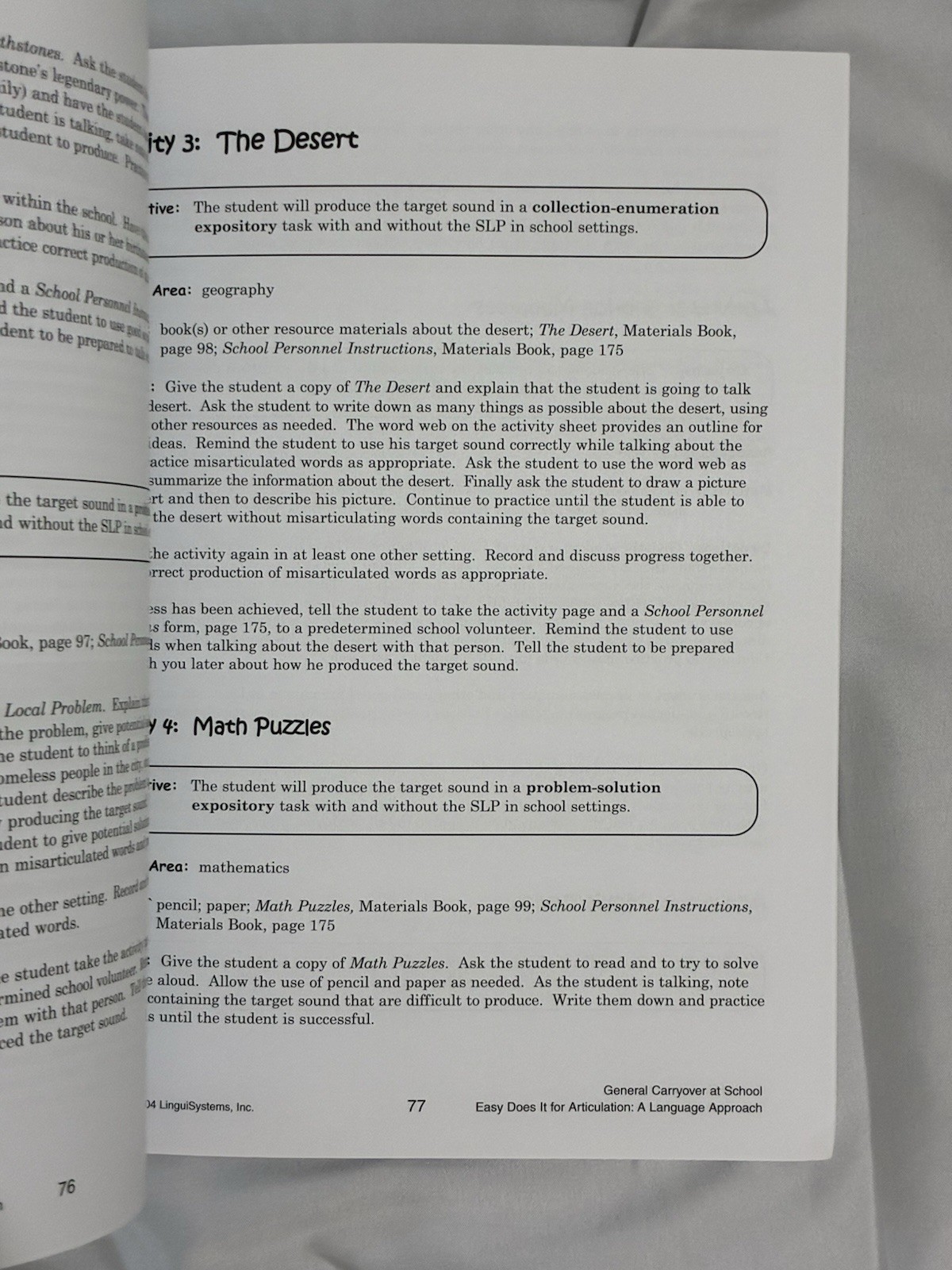 Easy Does It for Articulation Language Approach Materials Book Therapy Manua